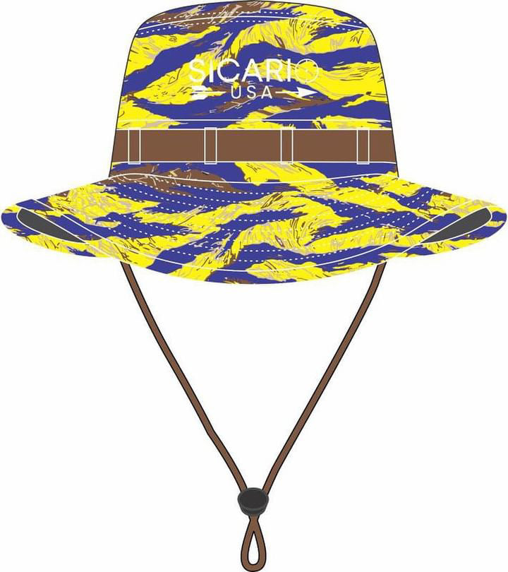 Sicario USA Purple Yellow Tiger Camo Boonie Bucket Sun Hat