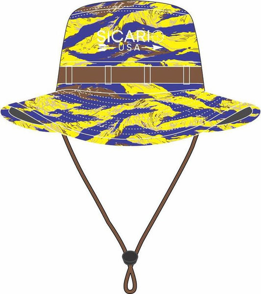 Sicario USA Purple Yellow Tiger Camo Boonie Bucket Sun Hat