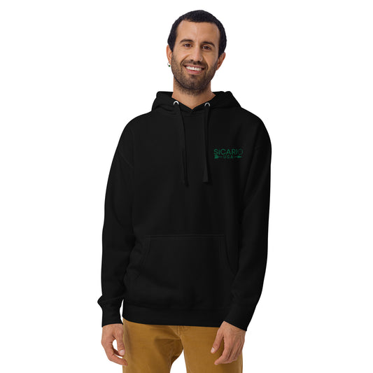 Sicario USA Black w Green Unisex Hoodie